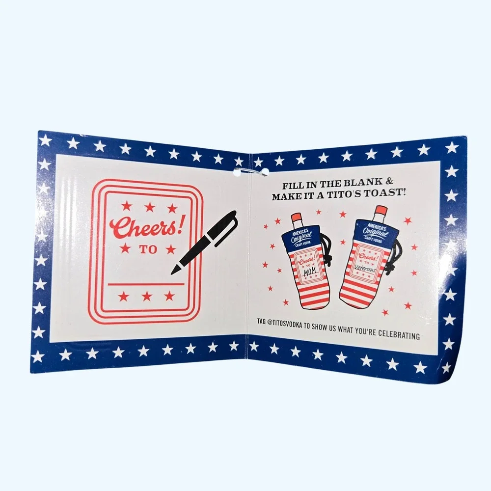 Titos Handmade Vodka Patriotic USA Flag Canvas 750mL Bottle Gift Bag NEW America